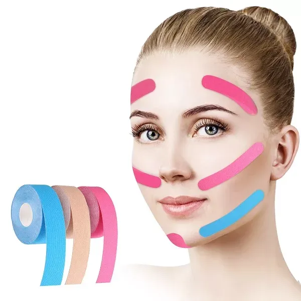 Kinesiologisches Gesichtstape, Tape für Gesicht und Hals, Tape gegen Falten