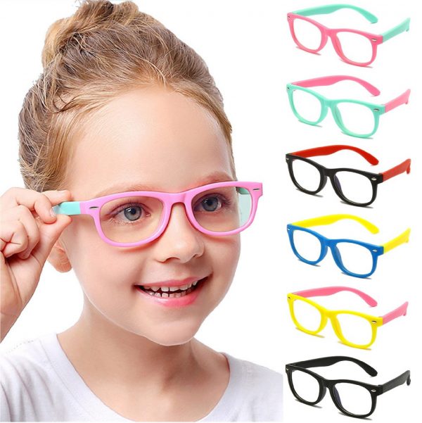 Schwarz und Rot flexibler Rahmen MARIDA Kinder Brille mit blauem Licht Computer-Gaming-TV-Brille für Jungen und Mädchen im Alter von 4–12 Jahren 2 Stück UV400-Schutz 