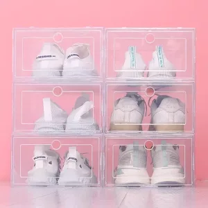 Schuh-Organizer, transparente Schuhkartons, Kunststoff-Schuhkartons, stapelbarer Schuhkarton, Kunststoff-Schuhkarton