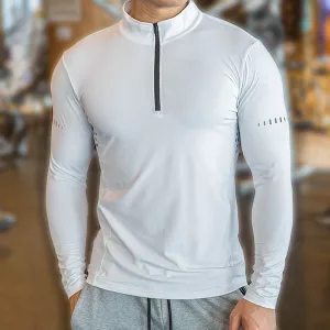 Langarmshirt, Kompressionsshirt, Fitness-Shirt, Laufshirt, schnell trocknendes Shirt, Herren-Sportshirt, Reißverschluss-Shirt