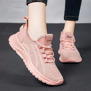 Damen-Sneaker, Freizeit-Sneaker, Mesh-Sneaker, Schnür-Sneaker, atmungsaktive Sneakers