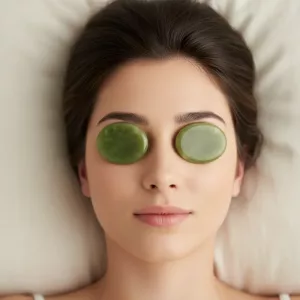 cold compress, jade eye mask, jade eye, eye gua sha