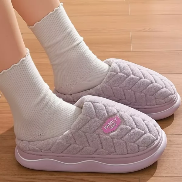 winter plush slippers, thick sole slippers, cushioning slippers, comfortable house shoes, comfy house slippers, cute house slippers
