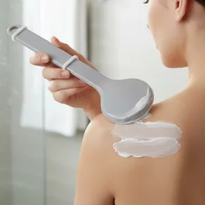 long handle brush, cream back applicator, shower brush with long handle, lotion applicator for back, body lotion applicator